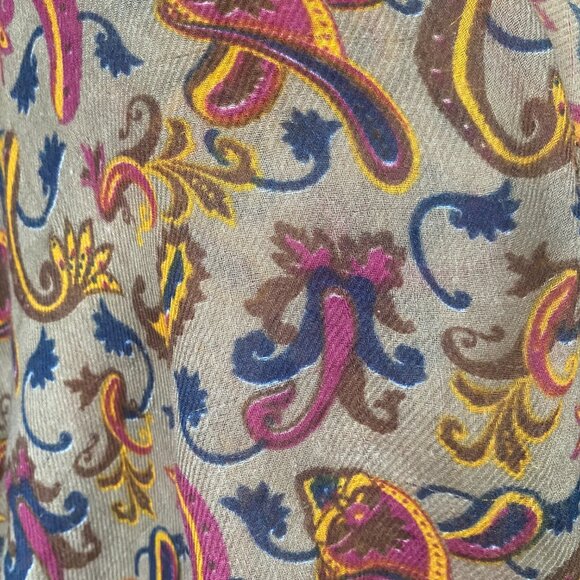 Multicolored patterned double layer women's scarf wrap shawl accessories - Picture 4 of 5